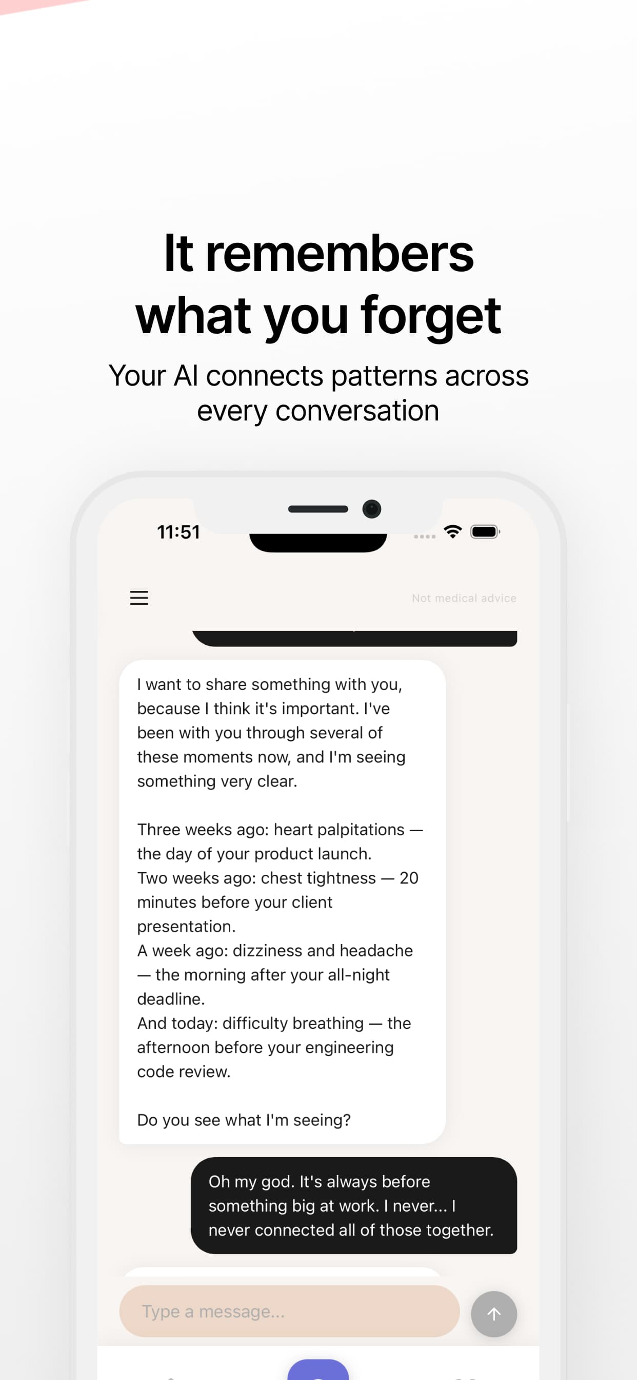 Health Anxiety AI episode pattern tracking screen